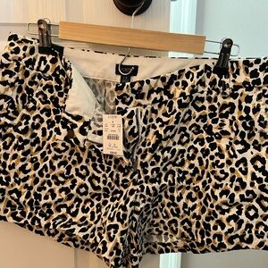 J. Crew Black and Tan Animal Print Shorts